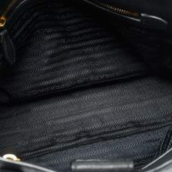 Pre Owned Prada Vitello Phenix Small Black Leather Tote