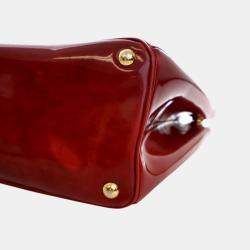 Pre Owned Prada Red Medium Spazzolato Galleria Double Zip Satchel