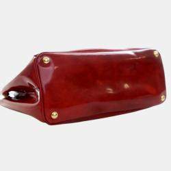 Pre Owned Prada Red Medium Spazzolato Galleria Double Zip Satchel