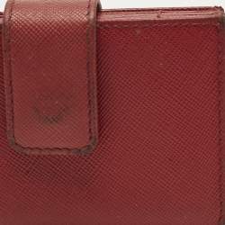 Pre Owned Prada Red Saffiano Leather Multi Card Holder