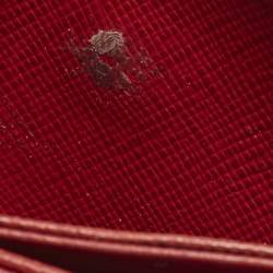 Pre Owned Prada Red Saffiano Leather Multi Card Holder