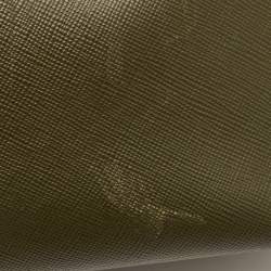 Pre Owned حقيبة يد برادا مقبض مزدوج متوسطة جلد كور سافيانوا سوداء