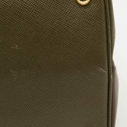 Pre Owned حقيبة يد برادا مقبض مزدوج متوسطة جلد كور سافيانوا سوداء