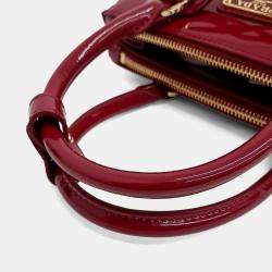 Pre Owned Prada Red Patent Leather Patent Tote and Shoulder Bag