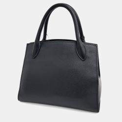 Pre Owned حقيبة يد وبراد برادا سايانو جلد أحادي الكتف سوداء