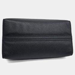 Pre Owned حقيبة يد وبراد برادا سايانو جلد أحادي الكتف سوداء