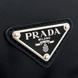 Pre Owned Prada Black Leather Brushed Tote and Shoulder Bag