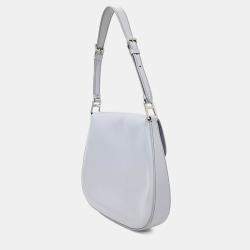 Pre Owned Prada Blue Leather Cleo Brushed Shoulder Bag