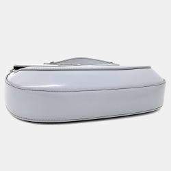 Pre Owned Prada Blue Leather Cleo Brushed Shoulder Bag