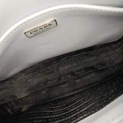 Pre Owned Prada Blue Leather Cleo Brushed Shoulder Bag