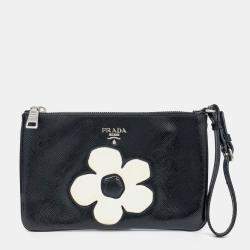 Pre Owned Prada Black Leather pouch