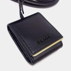 Pre Owned Prada Black Leather Saffiano Monochrome Tote and Shoulder Bag