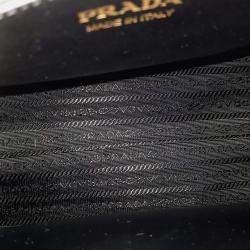 Pre Owned Prada Black Leather Saffiano Monochrome Tote and Shoulder Bag