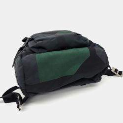 مملوكة مسبقًا Prada Black, Green, Navy Blue Nylon One Pocket Backpack