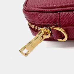 Pre Owned Prada Pink Saffiano Leather Mini Crossbody Bag