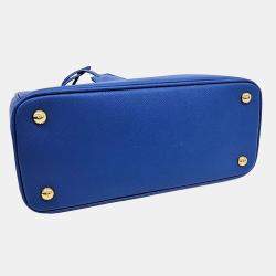 Pre Owned Prada Blue Saffiano Luxe Tote and Shoulder Bag