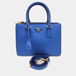 Pre Owned Prada Blue Saffiano Luxe Tote and Shoulder Bag