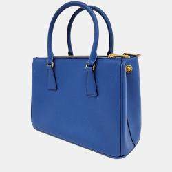 Pre Owned Prada Blue Saffiano Luxe Tote and Shoulder Bag