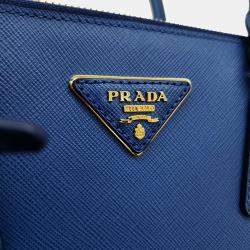 Pre Owned Prada Blue Saffiano Luxe Tote and Shoulder Bag