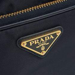 Pre Owned Prada Navy Blue Nylon Bucket Bag