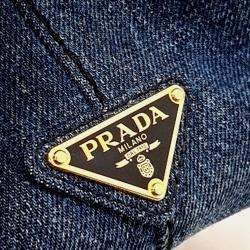 Pre Owned Prada Blue Denim Canapa Tote and Shoulder Bag