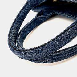 Pre Owned Prada Blue Denim Canapa Tote and Shoulder Bag