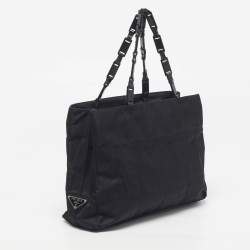 مملوكة مسبقًا Prada Black Nylon Chain Links Tote