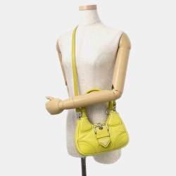 Pre Owned حقيبة برادا مون 2-طريقتين جلد أصفر