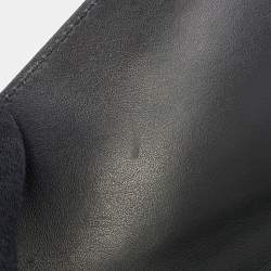 Pre Owned حقيبة كتف برادا سلسلة شعار جلد سافيانو جلد أسود