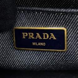 Pre Owned Prada Robot Canapa 2-Way Tote Bag Navy/Multicolor Canvas