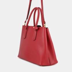 Pre Owned Prada Saffiano Lux Red Saffiano Leather Top Handle Bag