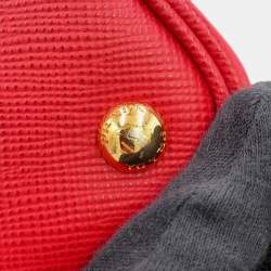 Pre Owned Prada Saffiano Lux Red Saffiano Leather Top Handle Bag