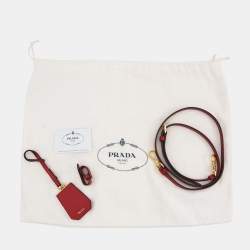 Pre Owned Prada Saffiano Lux Red Saffiano Leather Top Handle Bag