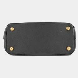 مملوكة مسبقًا حقيبة برادا جاليريا دبابيس جلد سافيانو أسود بحجم صغير متعددة الاستخدامات