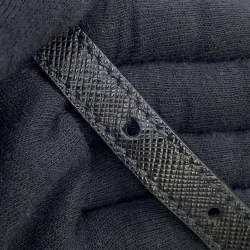 مملوكة مسبقًا حقيبة برادا جاليريا دبابيس جلد سافيانو أسود بحجم صغير متعددة الاستخدامات