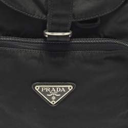 Pre Owned Prada Black Nylon Vintage Drawstring Backpack