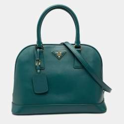 مملوكة مسبقًا Prada Blue Medium Saffiano Lux Open Promenade Satchel