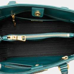 Pre Owned Prada Blue Medium Saffiano Lux Open Promenade Satchel