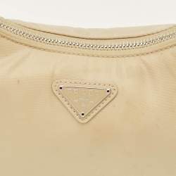 Pre Owned Prada Re-Edition 2005 Beige Re-Nylon and Saffiano Leather Shoulder Bag