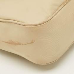 Pre Owned Prada Re-Edition 2005 Beige Re-Nylon and Saffiano Leather Shoulder Bag
