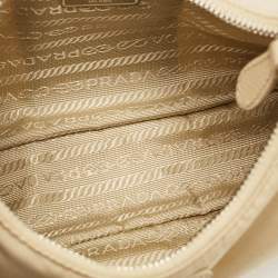 Pre Owned Prada Re-Edition 2005 Beige Re-Nylon and Saffiano Leather Shoulder Bag