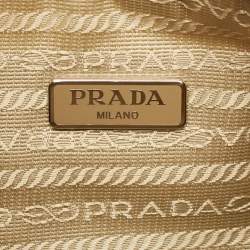 Pre Owned Prada Re-Edition 2005 Beige Re-Nylon and Saffiano Leather Shoulder Bag