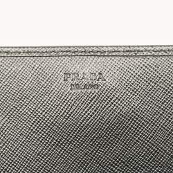 Pre Owned Prada Black Saffiano Leather Wallet on Chain