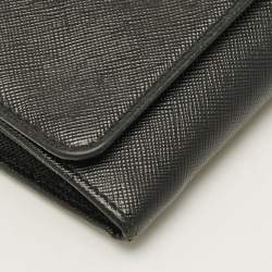 Pre Owned Prada Black Saffiano Leather Wallet on Chain