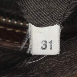 Pre Owned Prada Logo Embossed Brown Leather Crossbody Bag