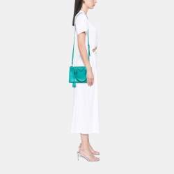 Pre Owned Prada Blue Small Saffiano Lux Galleria Double Zip Satchel