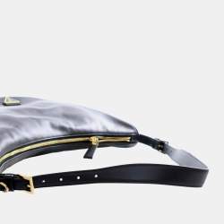 Pre Owned Prada Black Large Calfskin Demi Lune Shoulder Bag