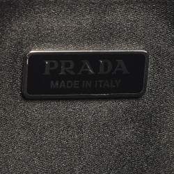 Pre Owned Prada Metal Panier Small Black Satin Crystal Embellished Tote