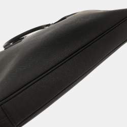 Pre Owned Prada Black Leather Briefcase Bag
