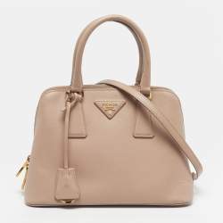 مملوكة مسبقًا Prada Promenade Small Beige Saffiano Lux Leather Satchel